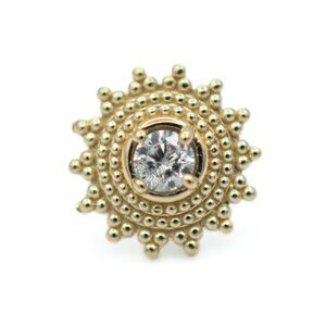 Gold Sunburst Stud Earring